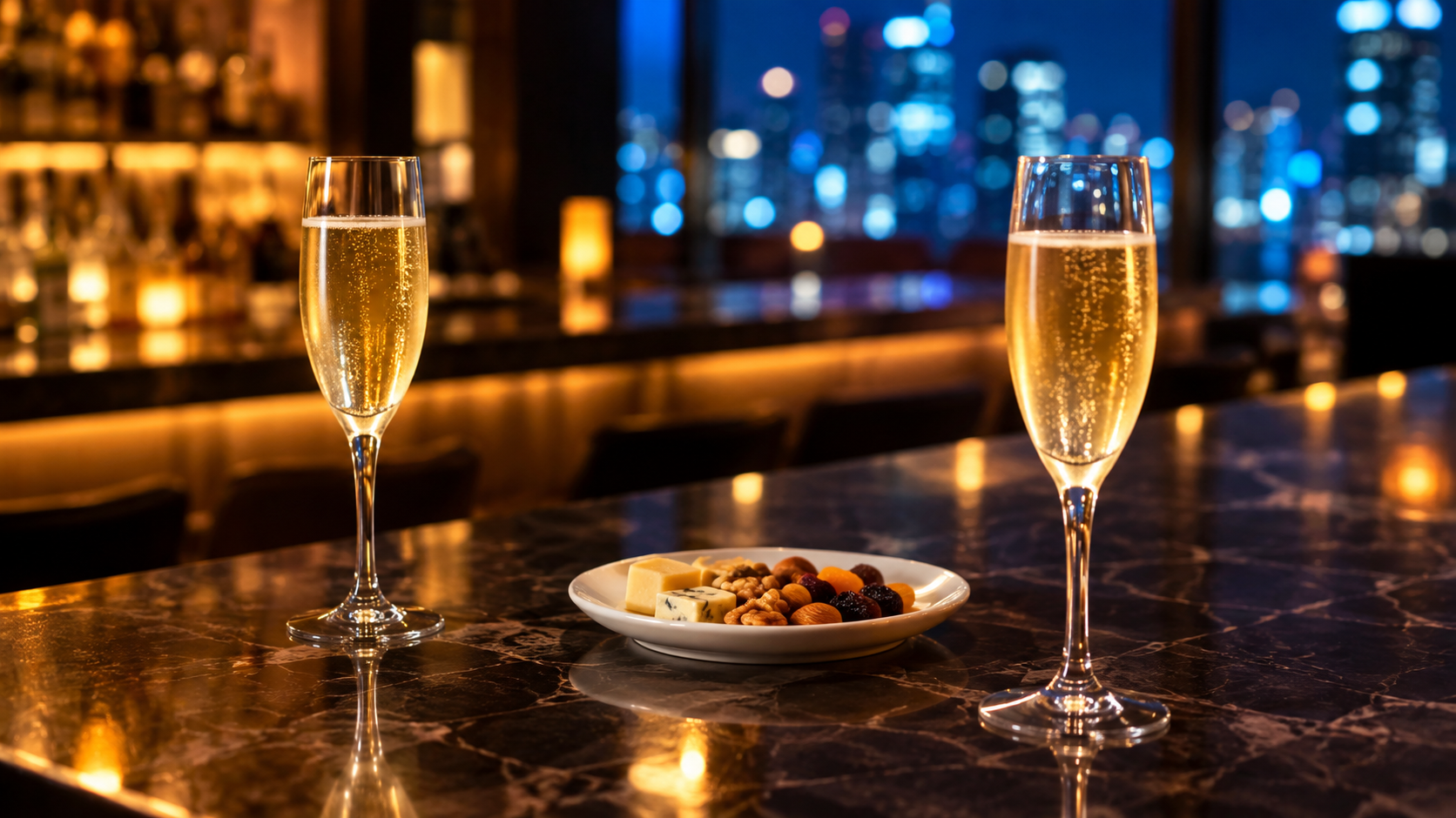 日本酒スパークリングのイメージ画像（夜）
